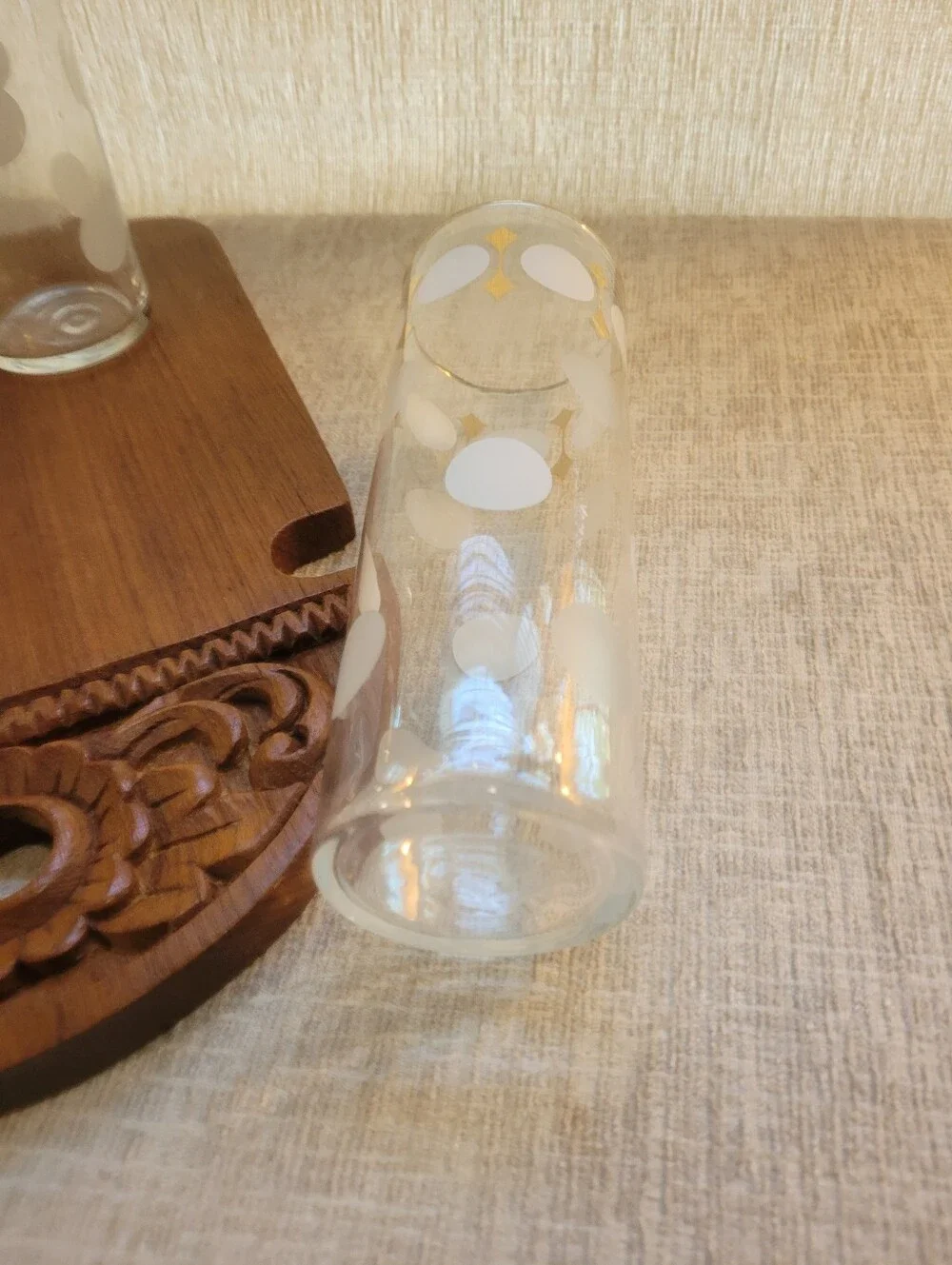 Libby Highball Collins White Dot Gold-Trim Glass Retro - Home Accents